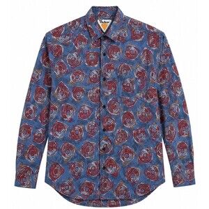 VTG Protest Men’s Button Down Long Sleeve 100% Silk Shirt Mens Sz XL Art To Wear